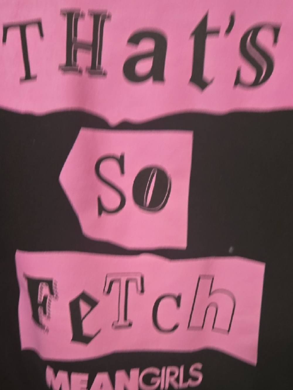 Mean Girls "That's So Fetch" Black Sweatshirt with Pink Graphic - Picture 2 of 3